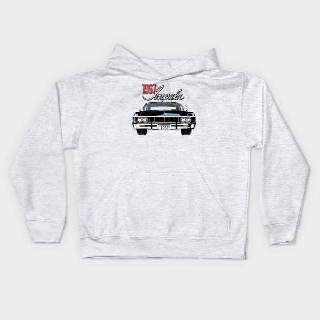 1967 Impala Classic Car Kids Hoodie by Mandra